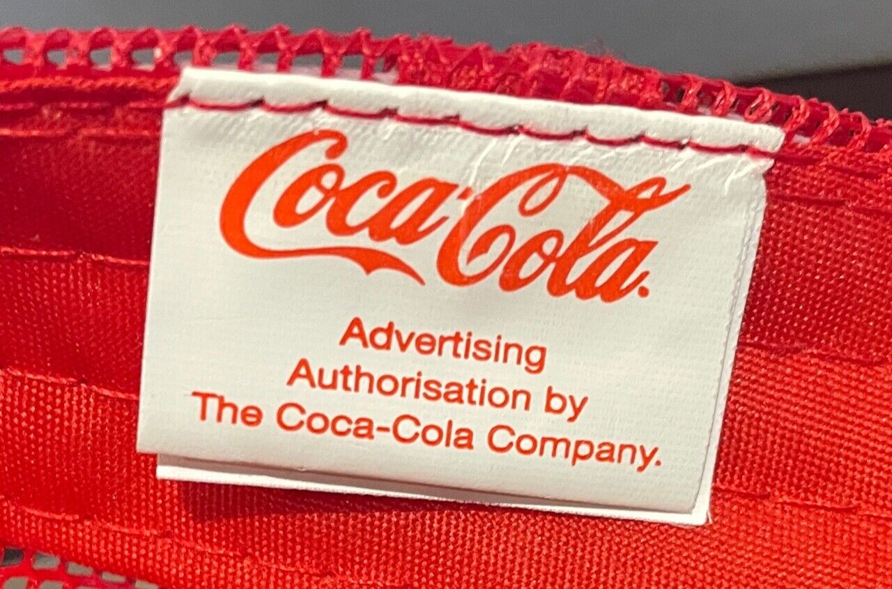 COCA COLA Mesh Back Cap Red & White Adjustable Truckers Snap Back Hat One Size