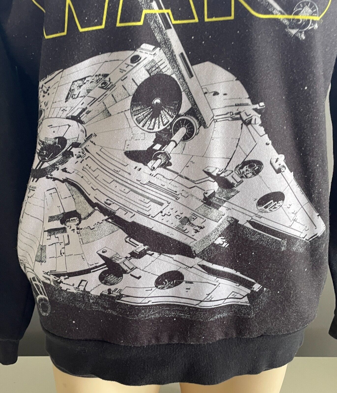 LUCAS FILMS Star Wars Print Hoodie Hoody Sloppy Joe Mens Size S Spaceship NEW