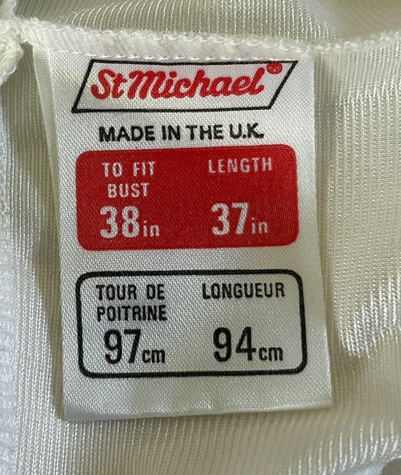 ST MICHAEL Petticoat Full Slip White Lace Nylon Ladies Size 38 16 NEW Vintage