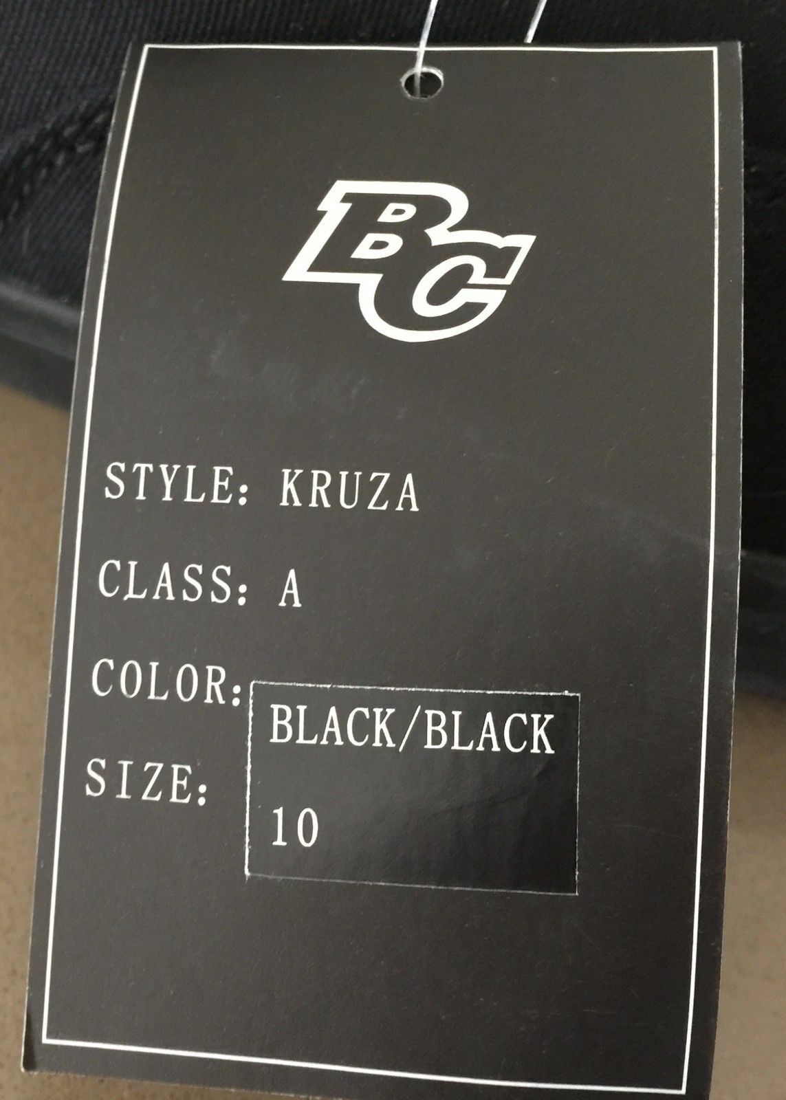 BC SPORTS "Kruza" "Black Cat" Canvas Shoes Black Sneakers Lace Mens Size 10 NEW