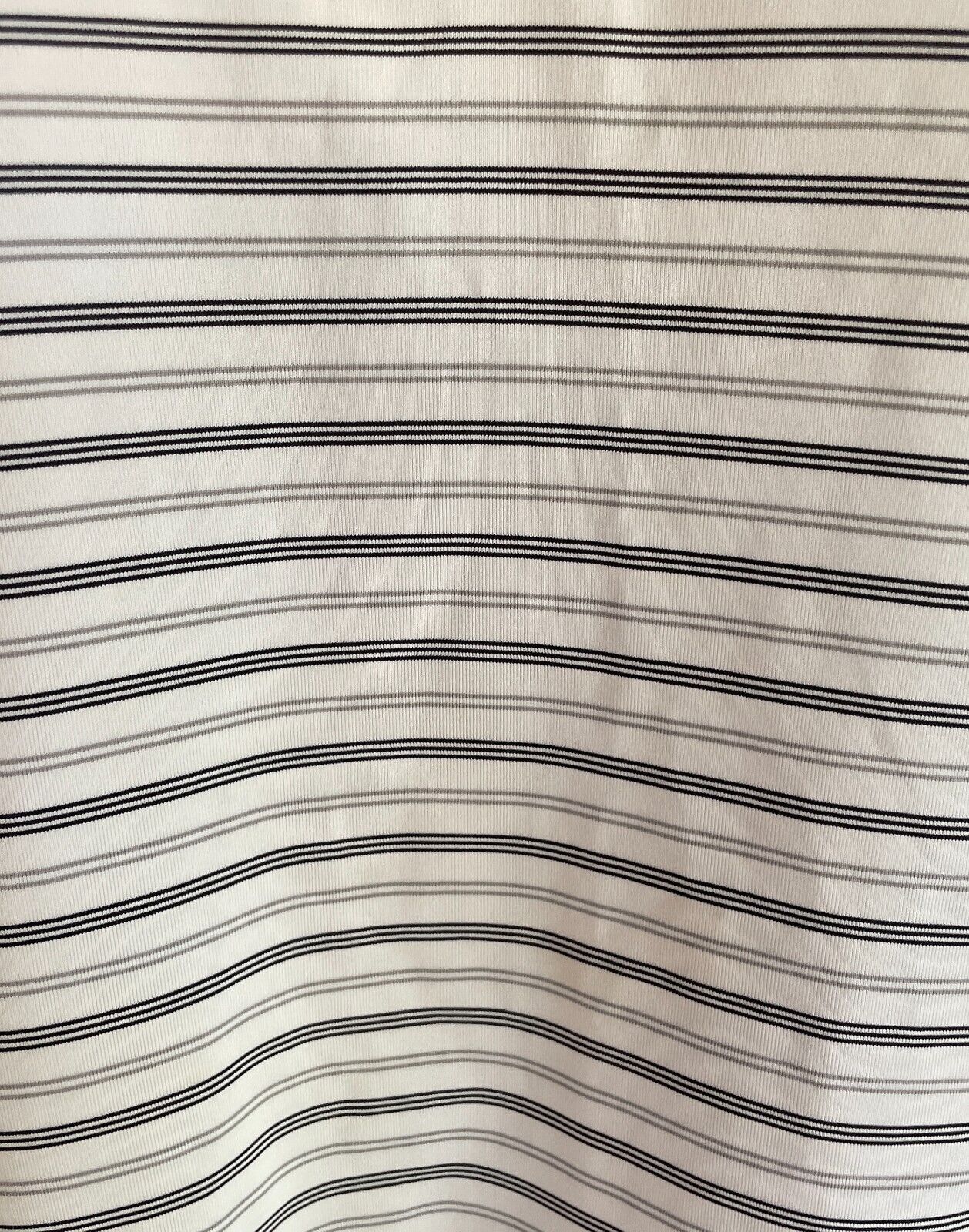 ADIDAS Golf Climalite Polo Shirt Grey Black White Stripe Short Sleeve Ladies L