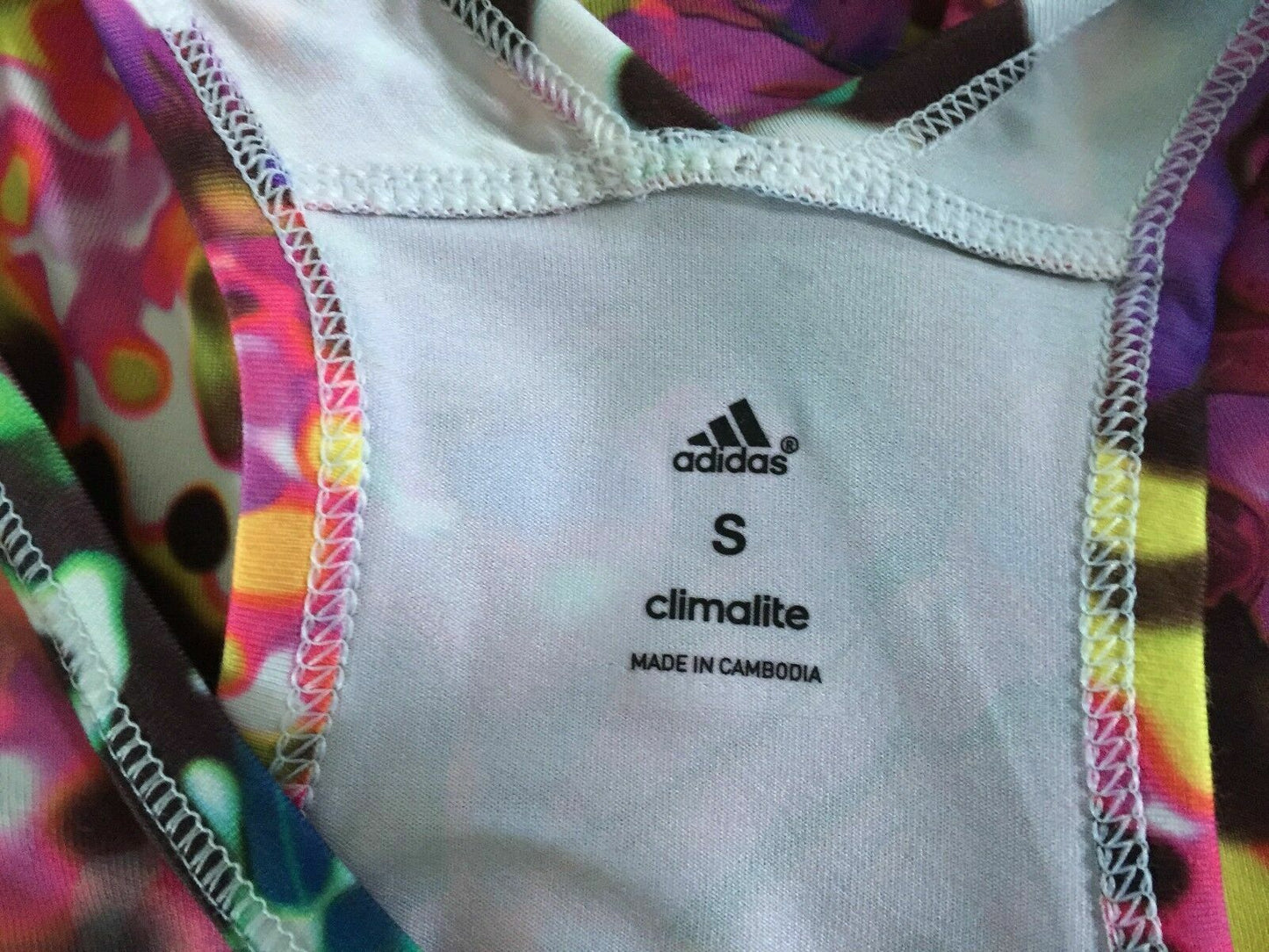 ADIDAS Shock Tank Top Pink Colourful Floral Print Ladies Size S 10 NEW