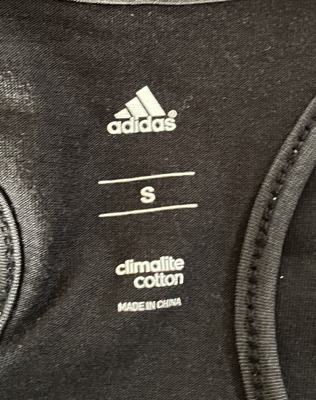 ADIDAS Climalite Tank Top Black Cotton Pink Logo Fitted Active Sports Gym S 10