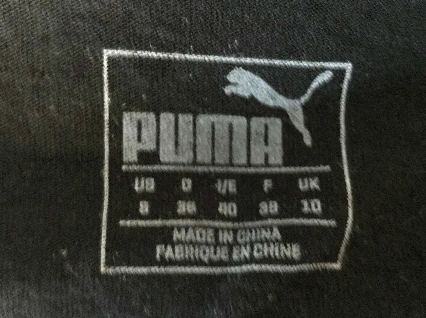 PUMA Dry Cell Tank Top Black & Grey Side Split Sleeveless Loose Ladies Size 10
