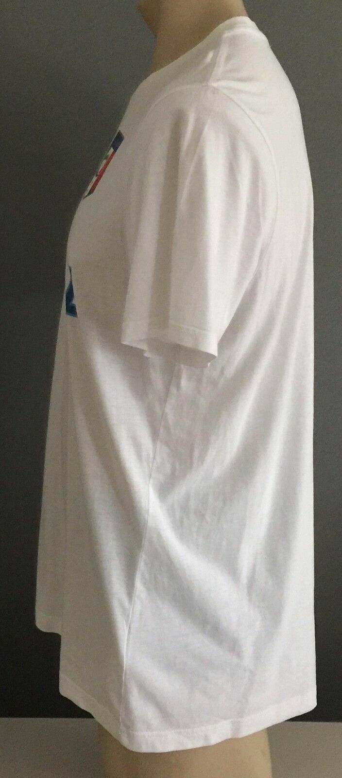 PUMA Italia & Flag Logo White T-Shirt Graphic Short Sleeve Mens Sz L Sport Gym