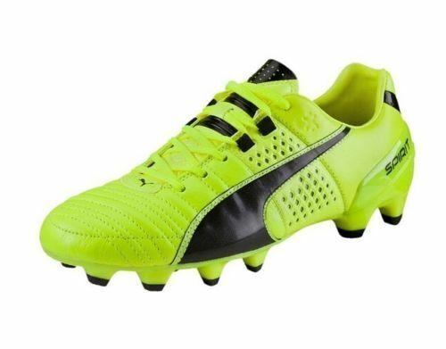 PUMA Spirit II FG Mens Size UK 8 Soccer Boots Football Safety Yellow Black NEW