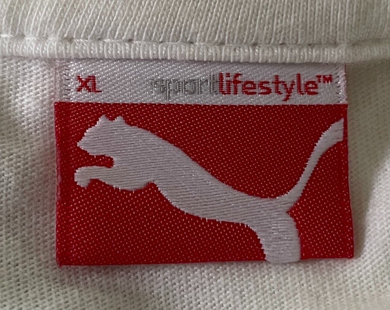 PUMA T-Shirt White Hong Kong Double Bar Code Graphic Print Top Mens Size XL Rare