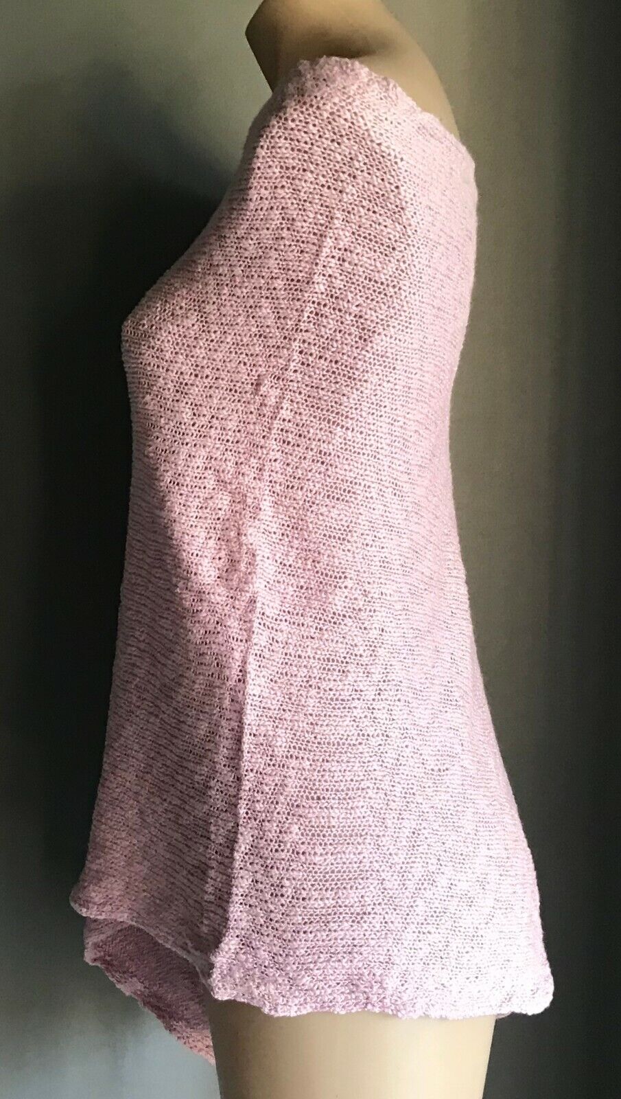 JUST JEANS Poncho Side Fringed Thin Pink Knit One Size Ladies Top 8 - 12