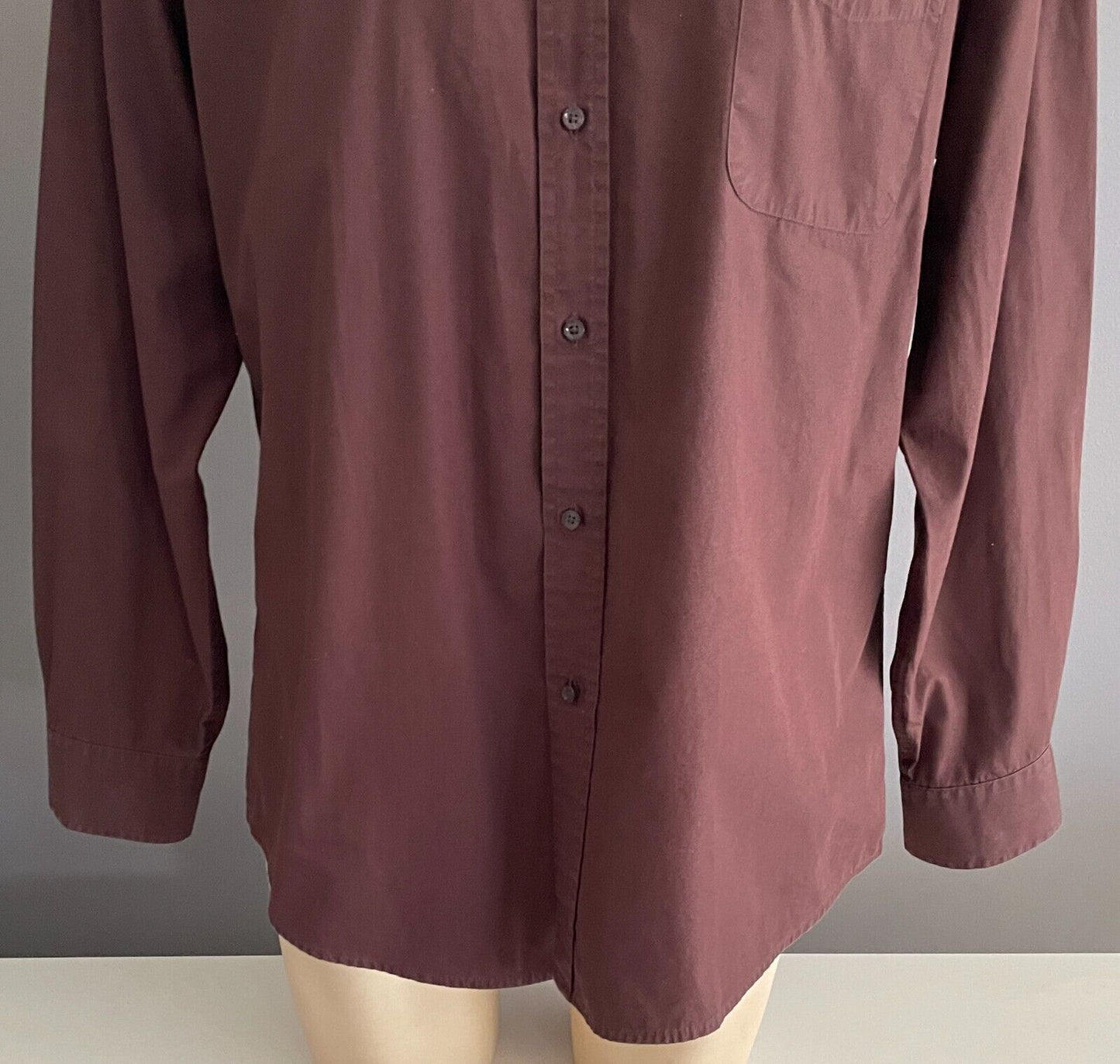 BEN SHERMAN Shirt Brown Long Sleeve Button Front Mens Size 4 XL XXXXL