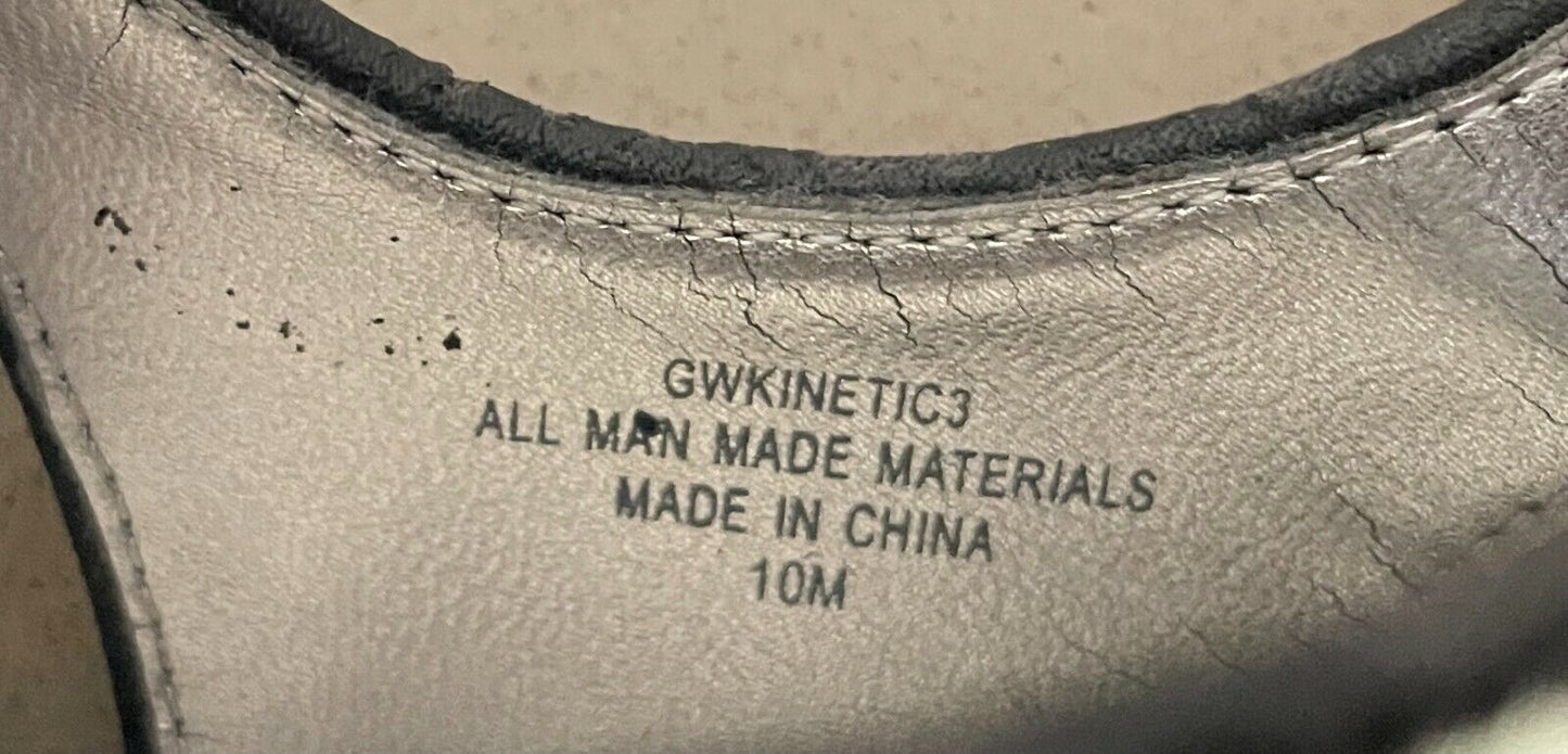 GUESS Kinetic 3 14cm Heels Pumps Silver Black Peep Toe Ankle Strap Shoes 10 NEW