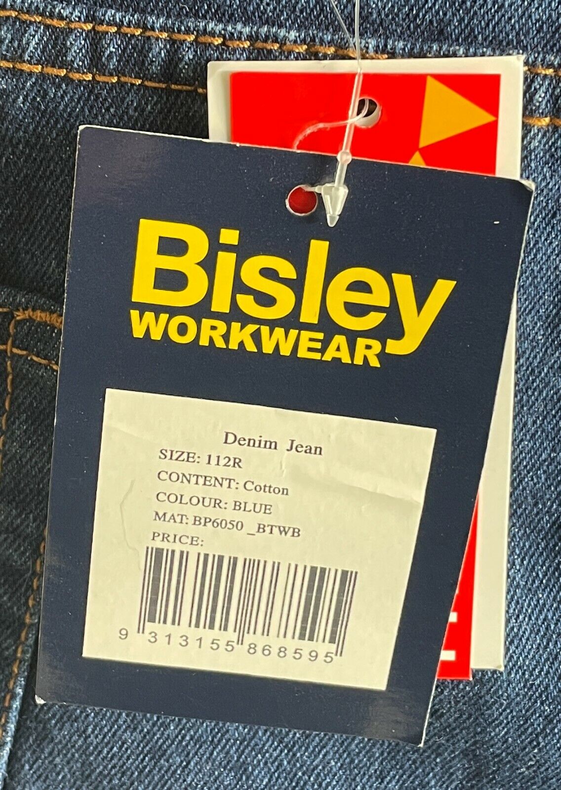 BISLEY WORKWEAR "Rough Rider" Jeans Blue Denim Full Length Mens Size 112R NEW