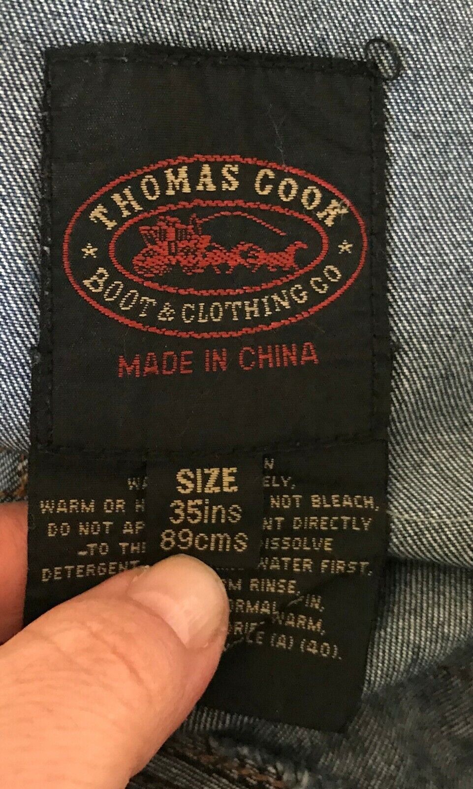 THOMAS COOK Jeans Mens Size 35 89cm Waist Blue Denim Wide Leg Jeans Vintage