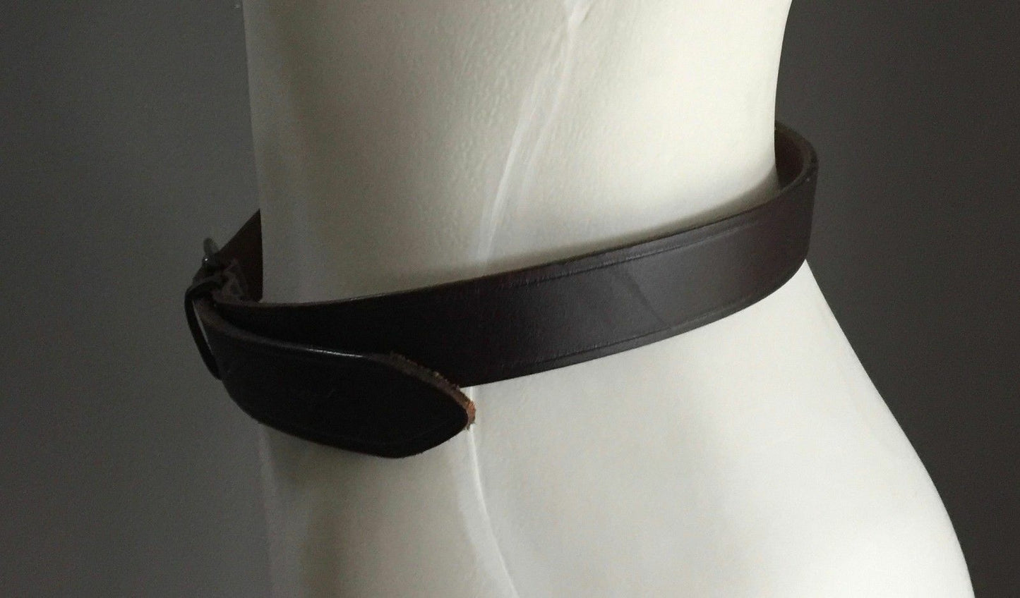R M WILLIAMS Leather Belt 3cm Brown Horseshoe Buckle Mens Size 29" Waist 73cm