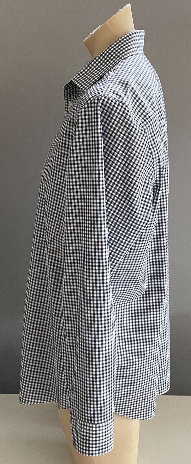 BANANA REPUBLIC Camden Fit Cotton Shirt Navy White Gingham L/Sleeve Size Mens L