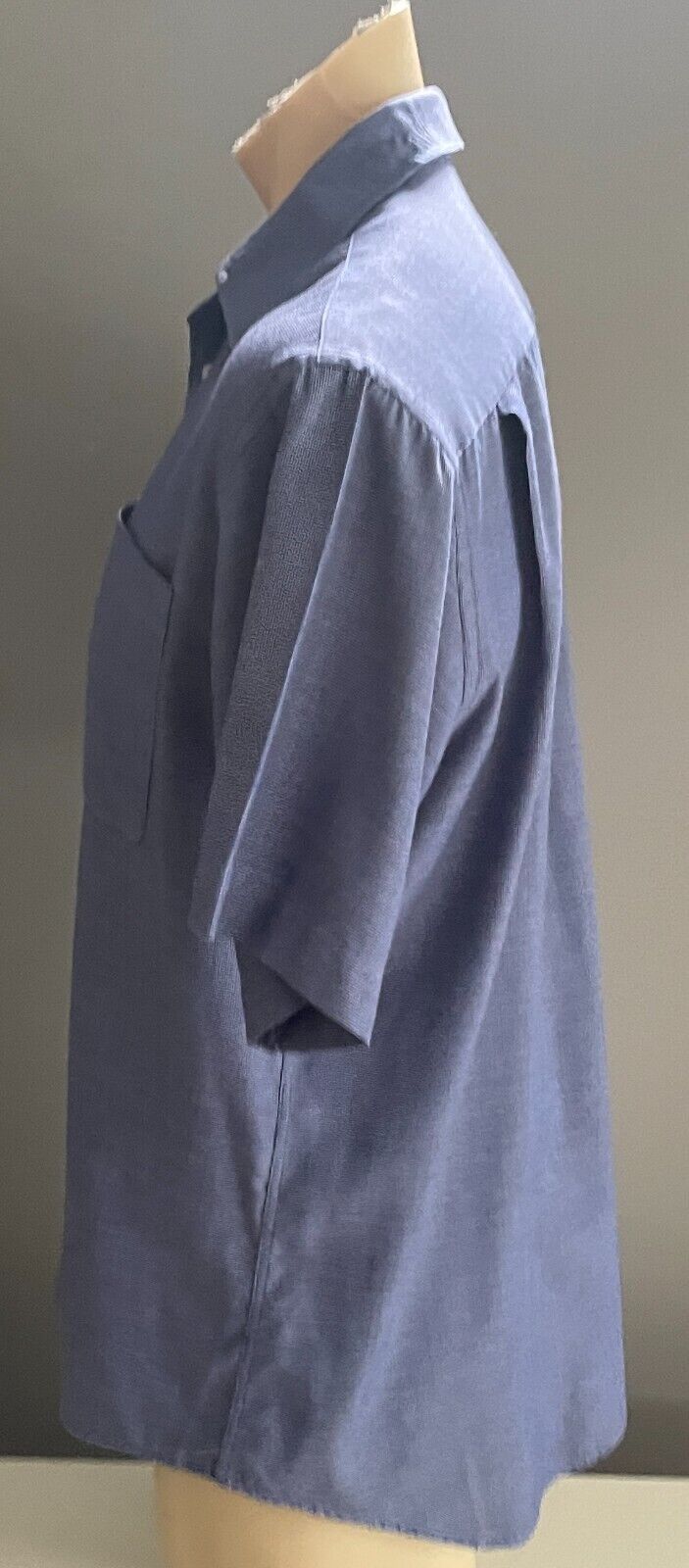 OXBRIDGE Shirt Blue Classic Fit Short Sleeves Polyester Cotton Blend Mens Size M