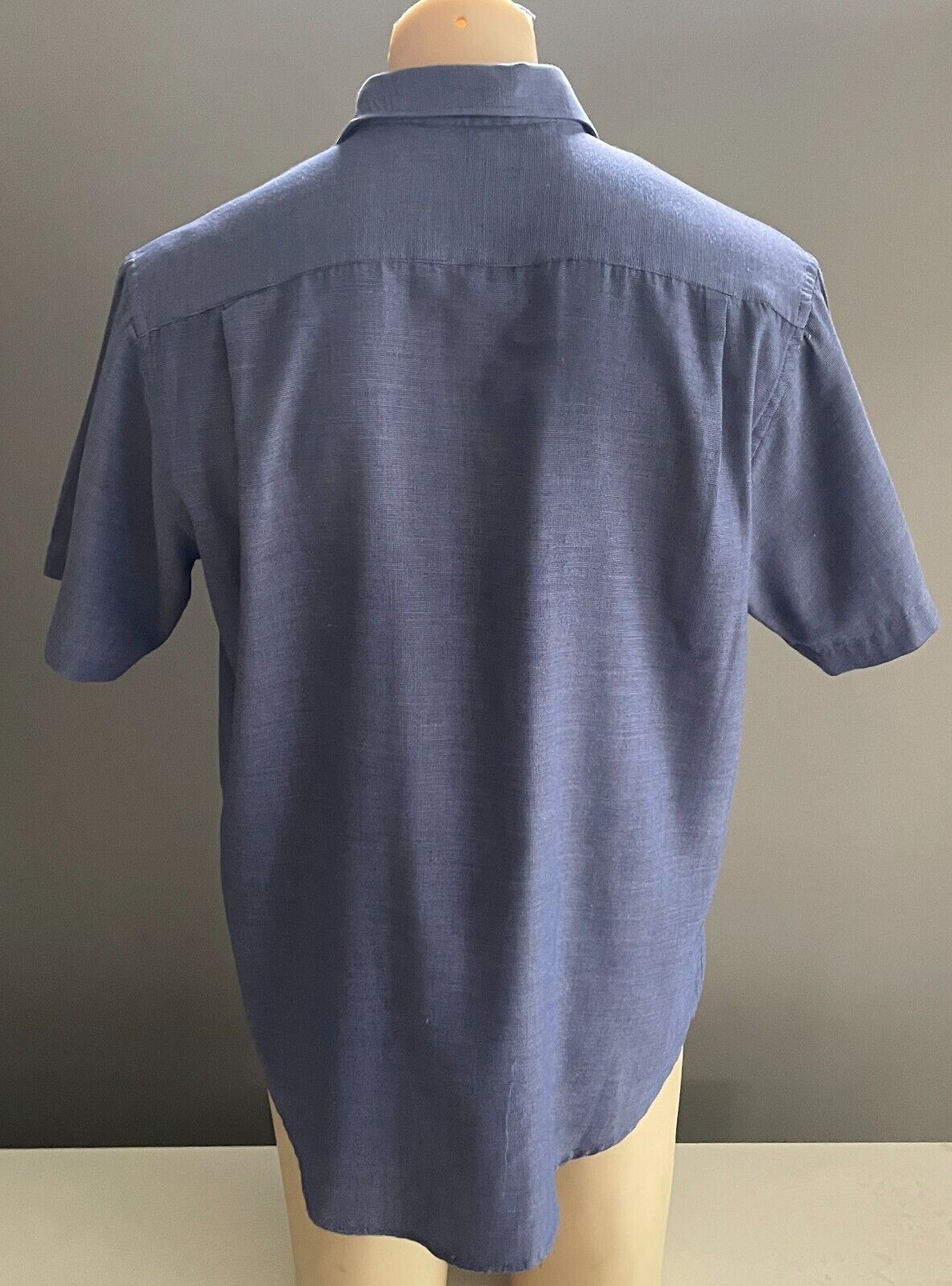 OXBRIDGE Shirt Blue Classic Fit Short Sleeves Polyester Cotton Blend Mens Size M