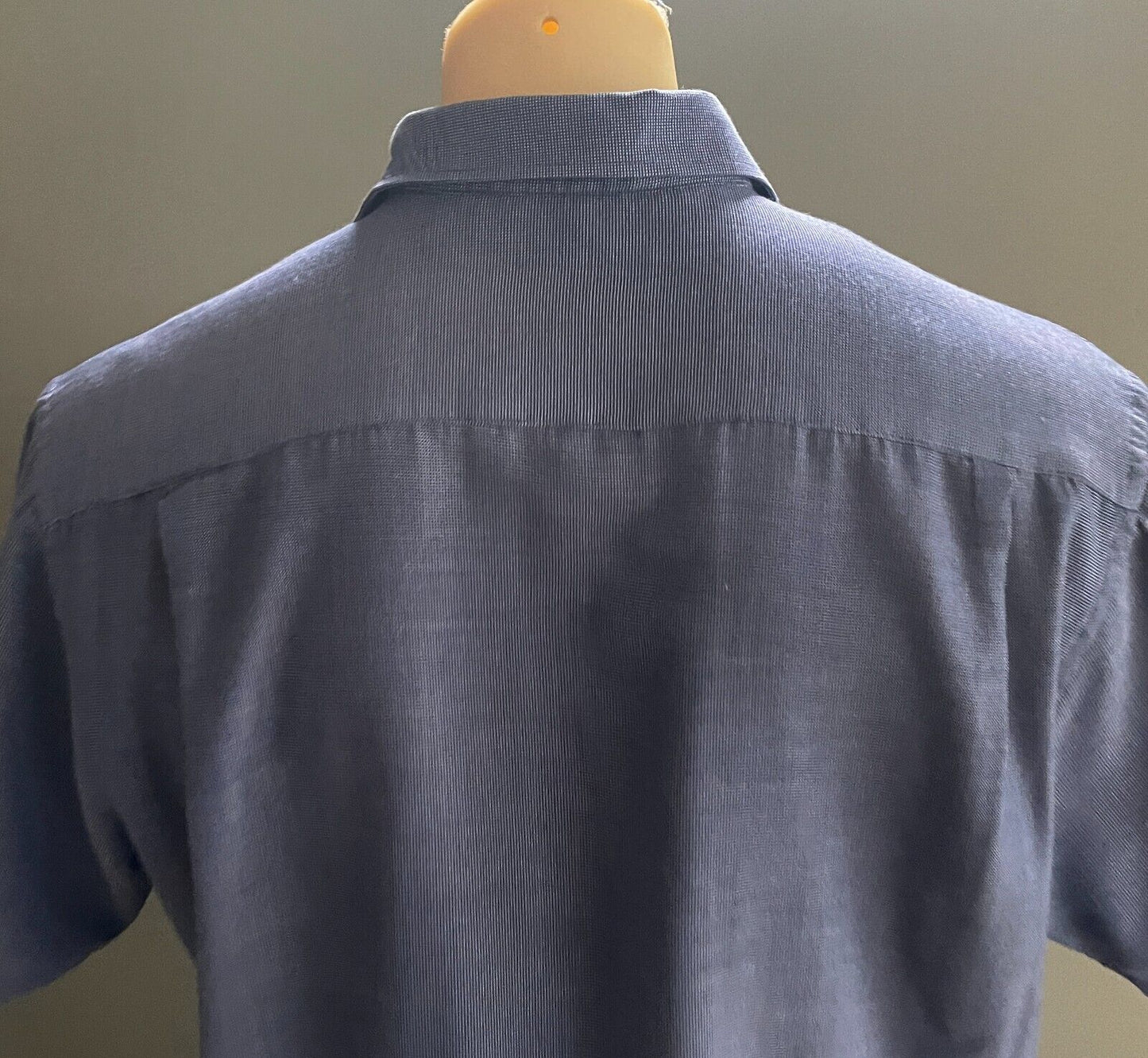 OXBRIDGE Shirt Blue Classic Fit Short Sleeves Polyester Cotton Blend Mens Size M
