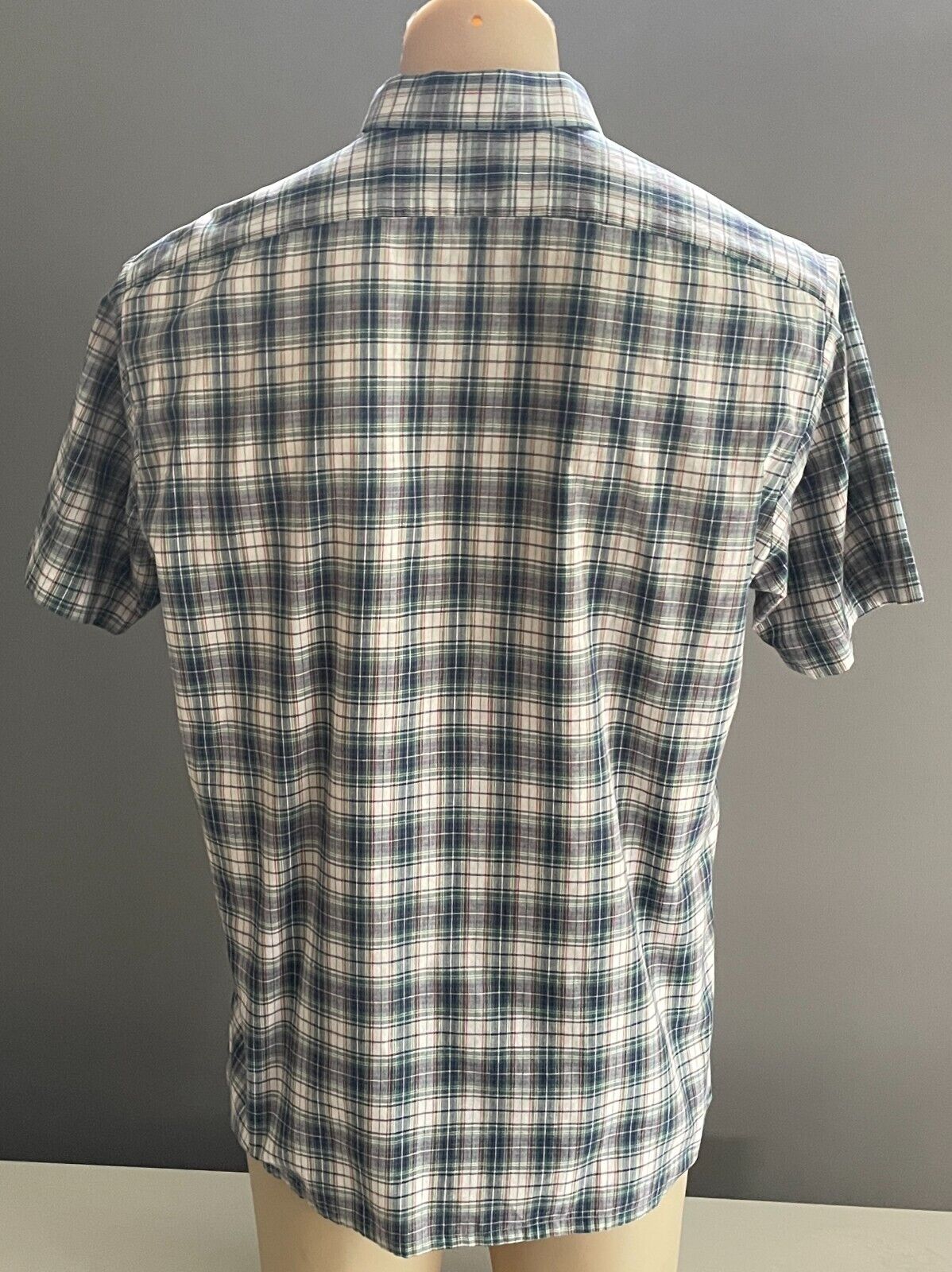 METRO Shirt Multicolour Check Mens Size L Classic Fit Short Sleeve Cotton NEW
