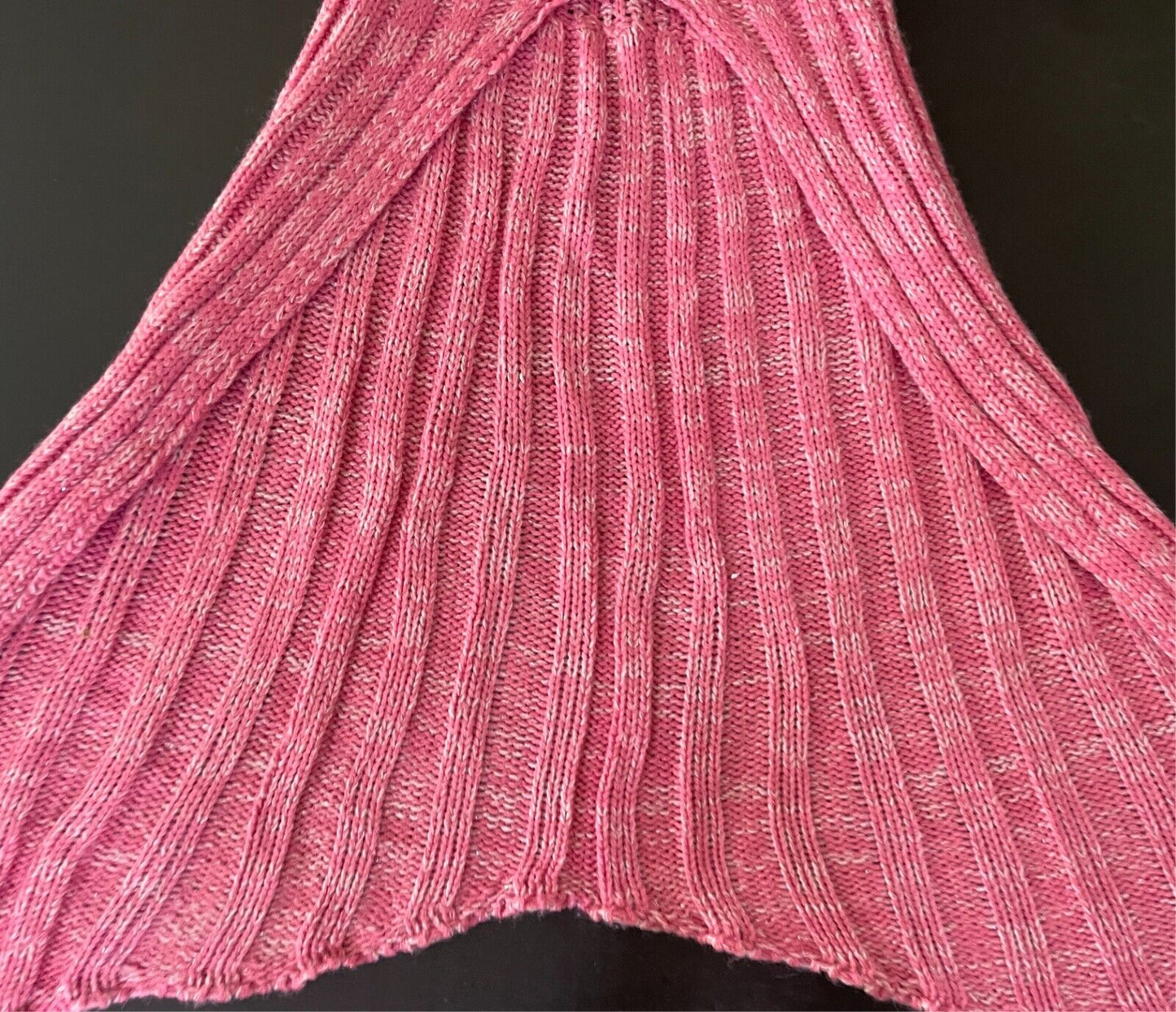 I Piece Knit Mermaid Tail Pink/White Silver Fleck Warm Blanket Adult Size 10-14