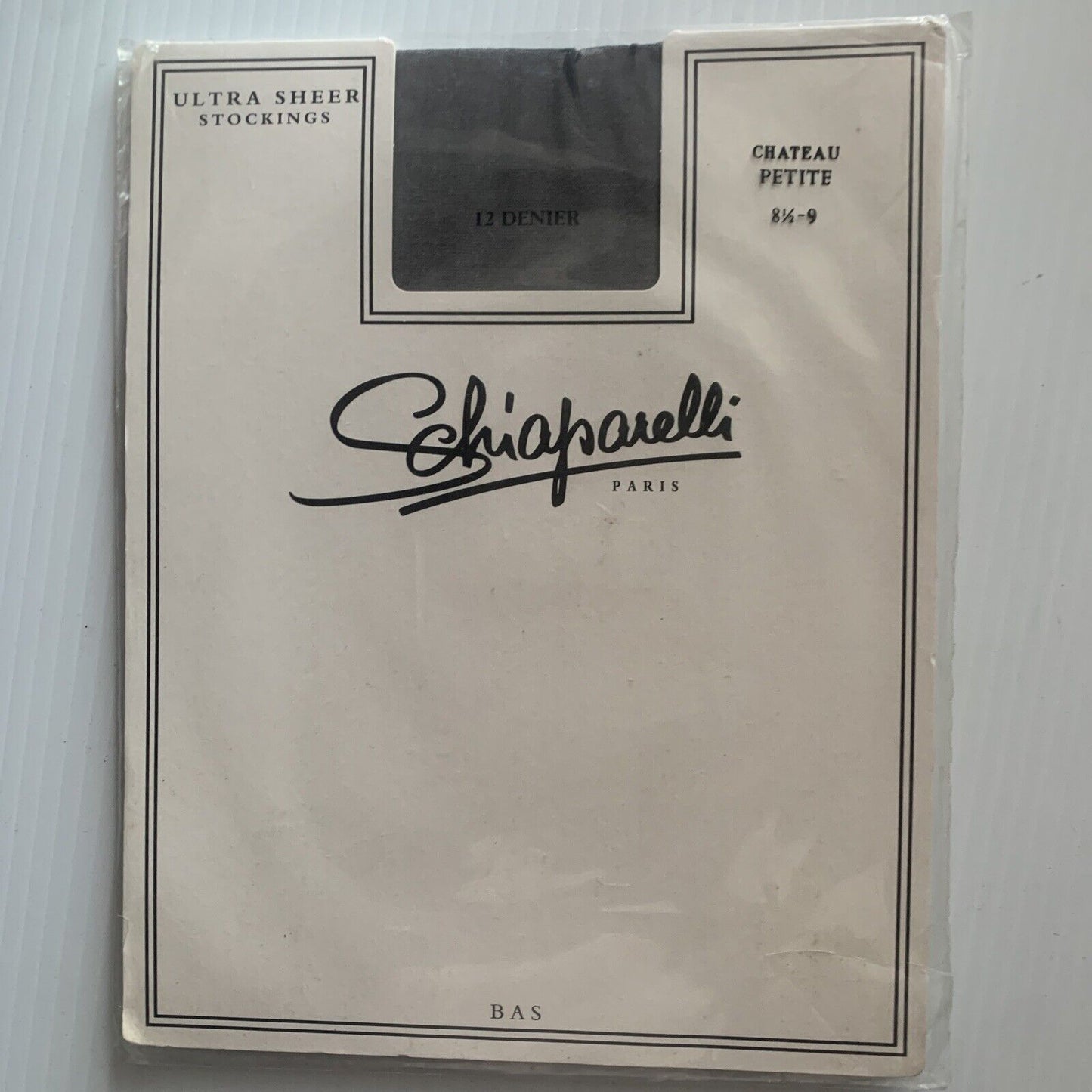 2 Pairs 1980’s Schiaparelli Paris ULTRA SHEER Stockings Chateau Petite 8 1/2-9