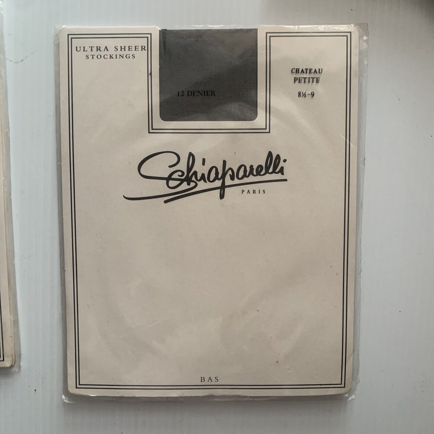 2 Pairs 1980’s Schiaparelli Paris ULTRA SHEER Stockings Chateau Petite 8 1/2-9
