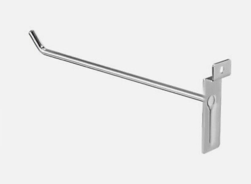 23 X 25cm Chrome Slat Wall Hook Shop Garage Retail Store Display Silver Slatwall