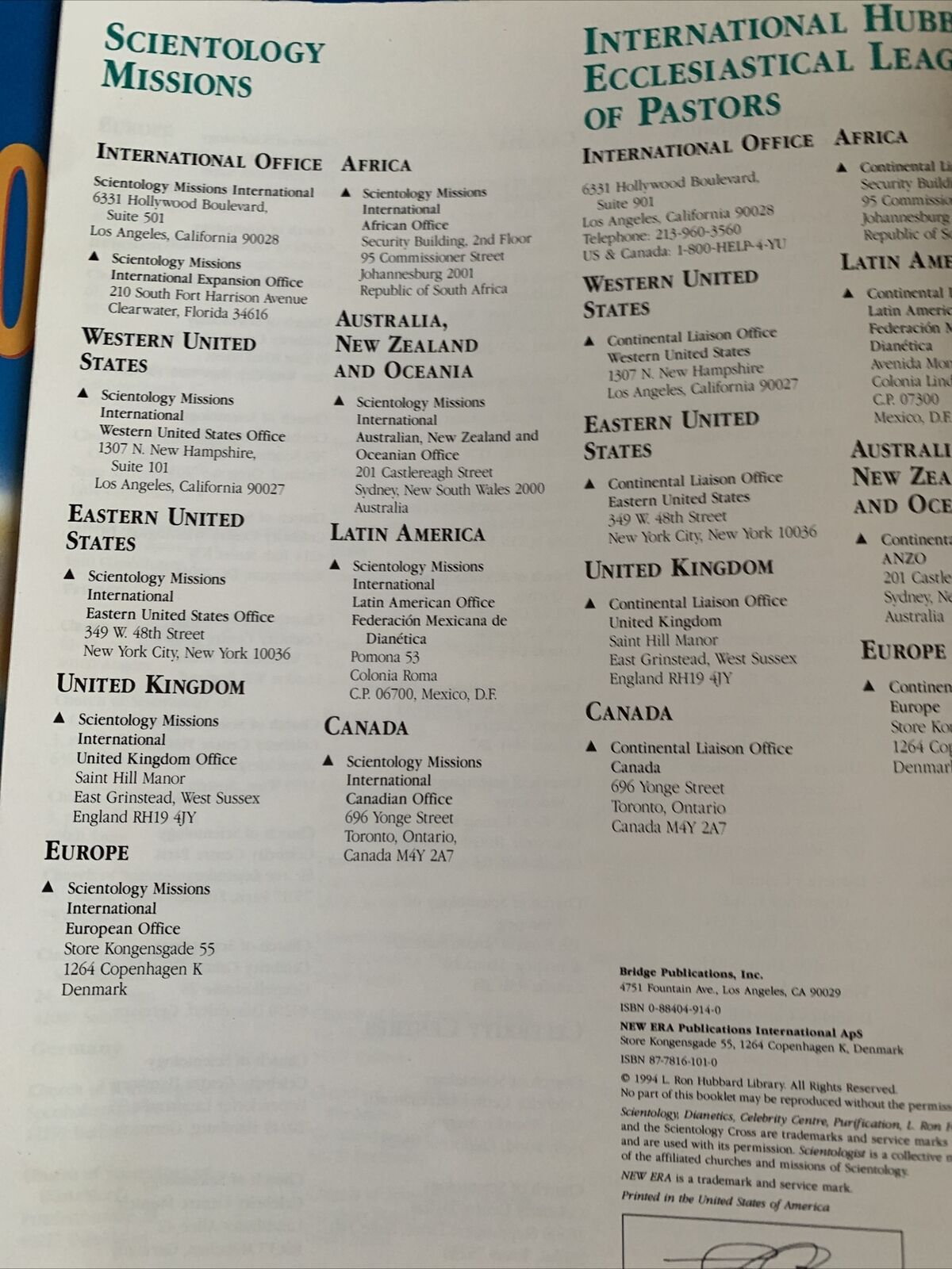 Answers to Drugs Scientology Handbook 1994 The Works Of  L. Ron Hubbard PB