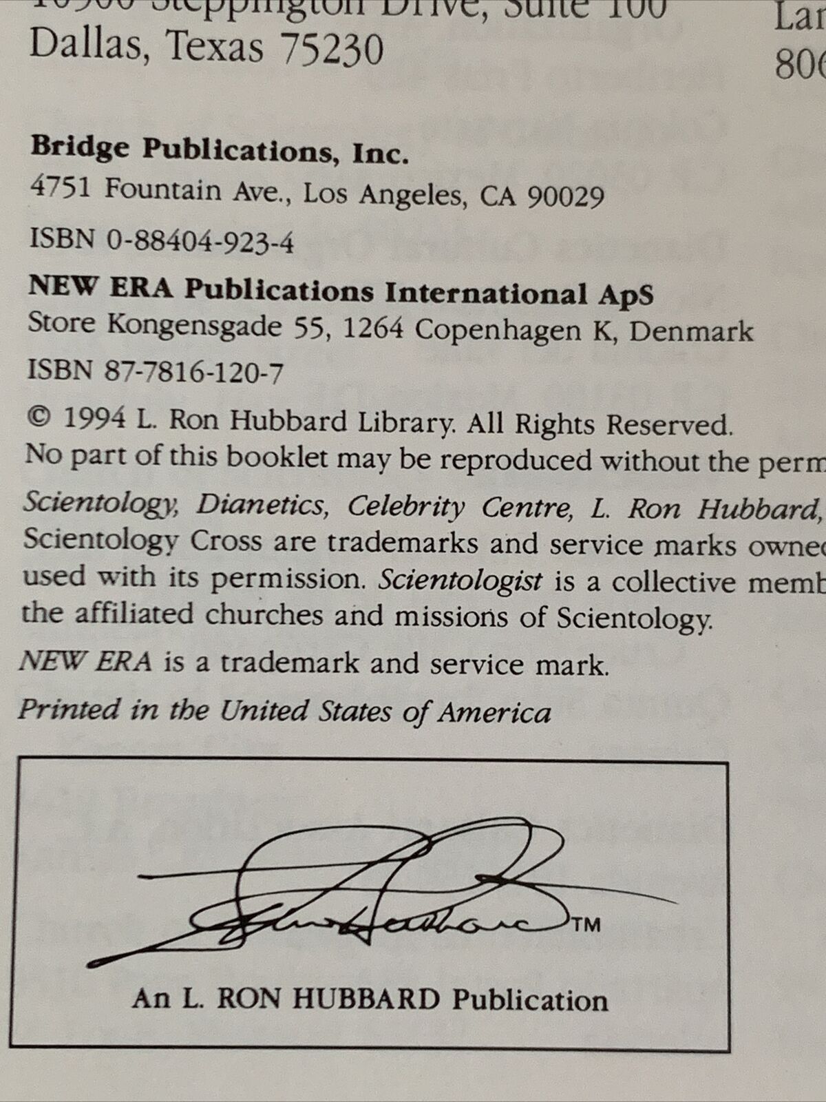 Basics Of Organizing Scientology Handbook 1994 The Works Of  L. Ron Hubbard PB