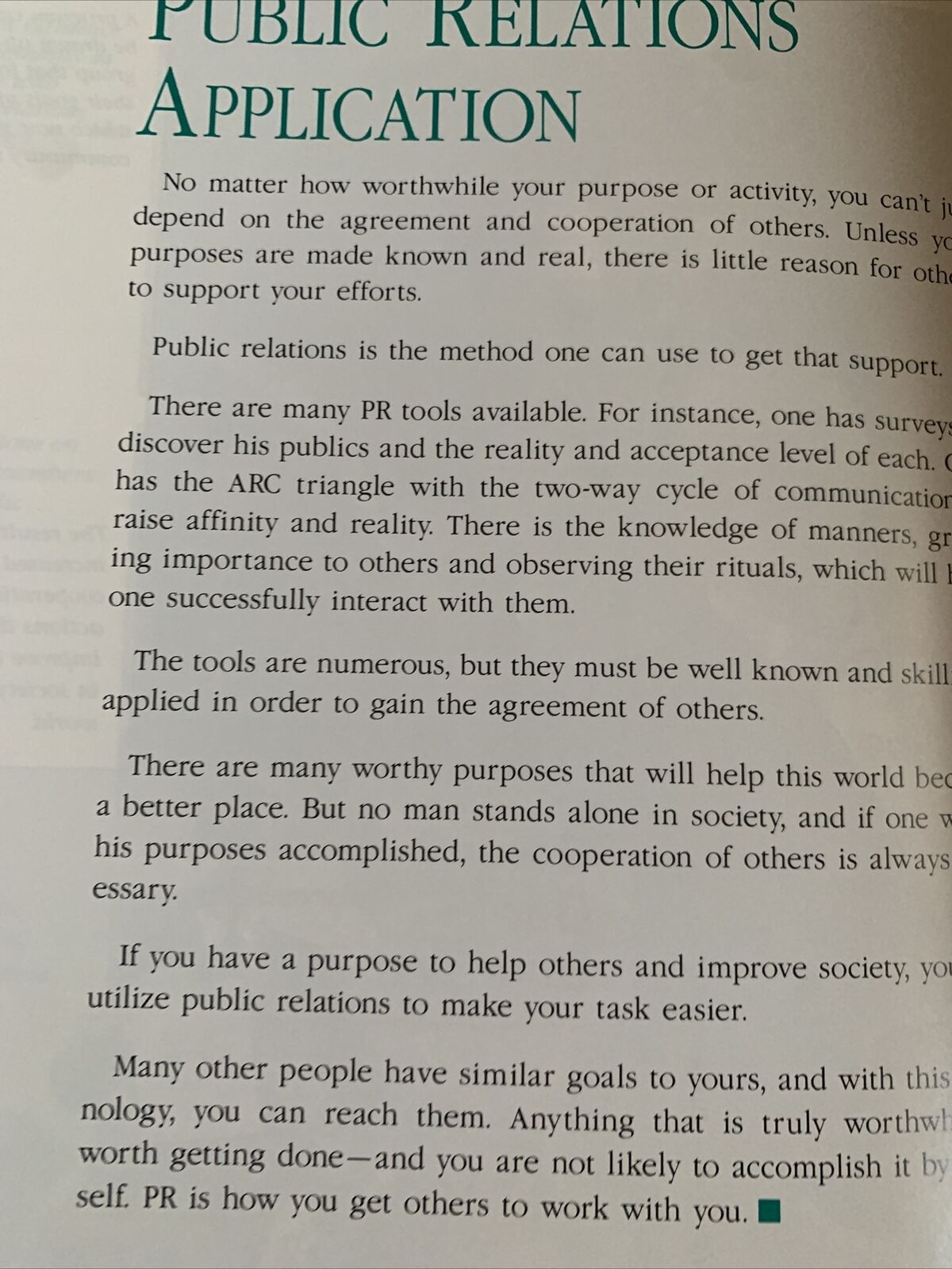 Fundamentals Of Public Relations Scientology Handbook 1994  L. Ron Hubbard PB