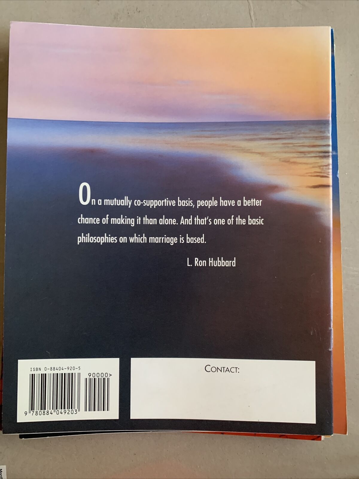 Marriage Scientology Handbook 1994 The Works Of  L. Ron Hubbard PB