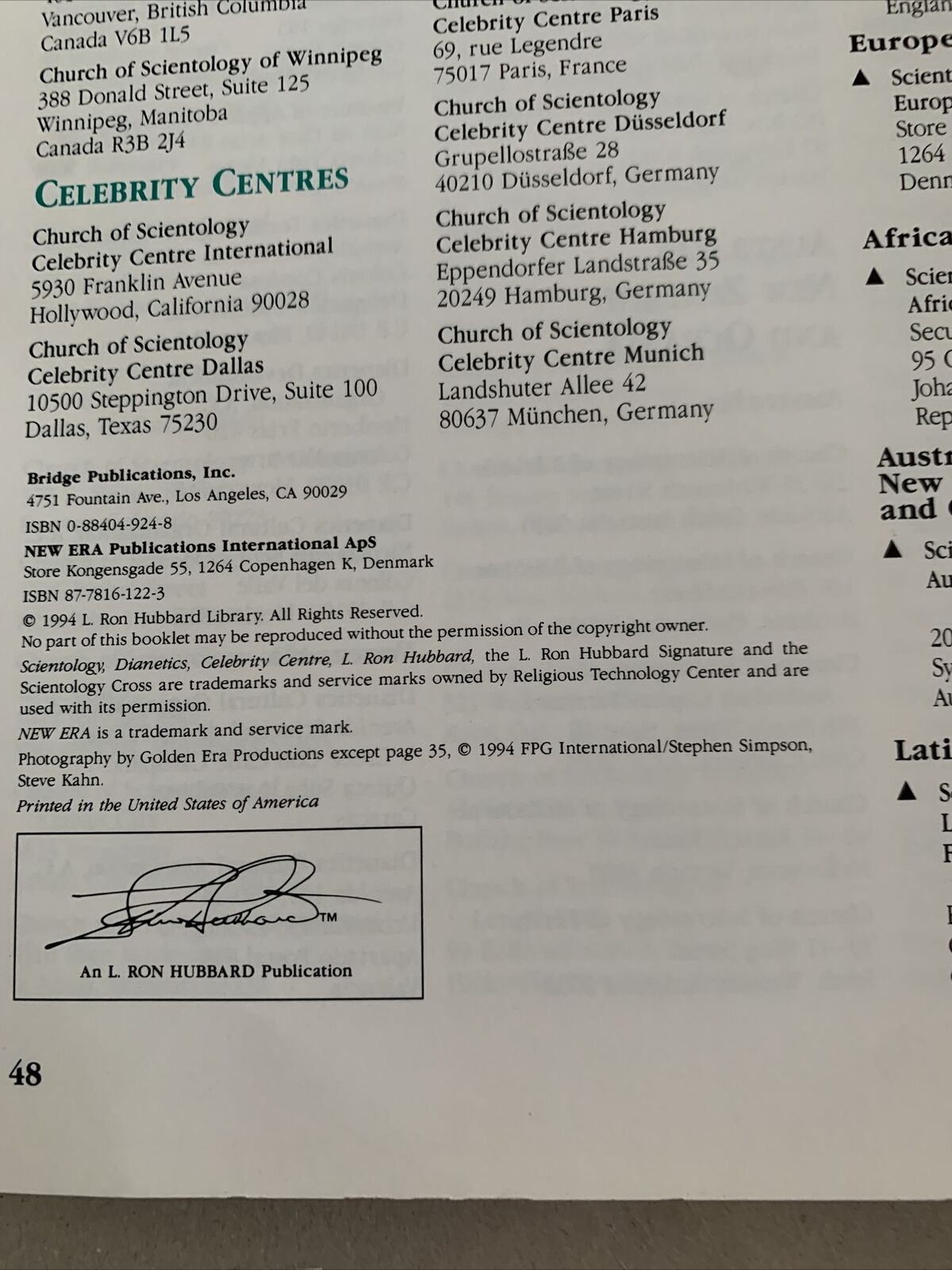 Targets And Goals Scientology Handbook 1994 The Works Of  L. Ron Hubbard PB
