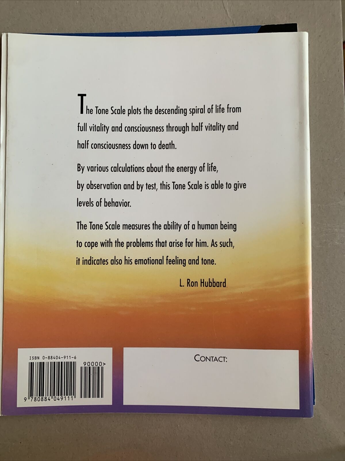 The Emotional Tone Scale Scientology Handbook 1994  Works Of L. Ron Hubbard PB