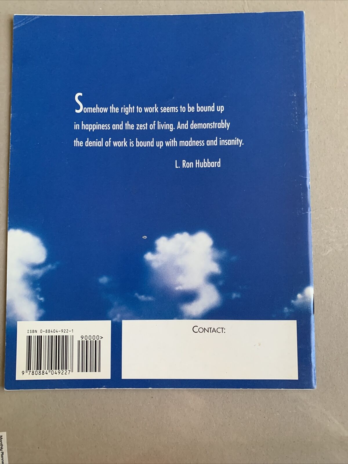 Tools For  The Workplace Scientology Handbook 1994  Works Of L. Ron Hubbard PB