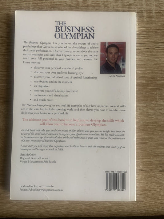 Autographed Gavin Freeman THE BUSINESS OLYMPIAN OVERCOMING HURDLES PB Book 2008