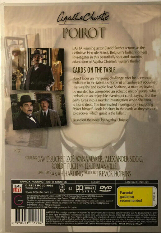 Cards on the Table POIROT Agatha Christie David Suchet Like New Mystery Murder