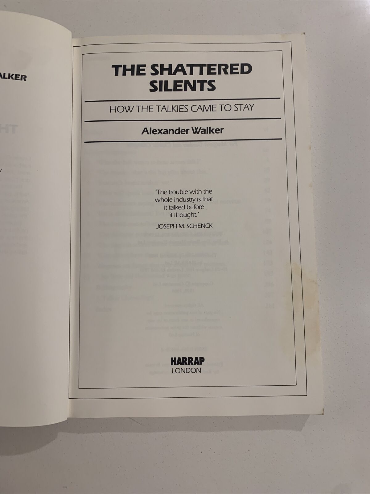 THE SHATTERED SILENTS How the Talkies Came to Stay Alexander Walker PB 1986