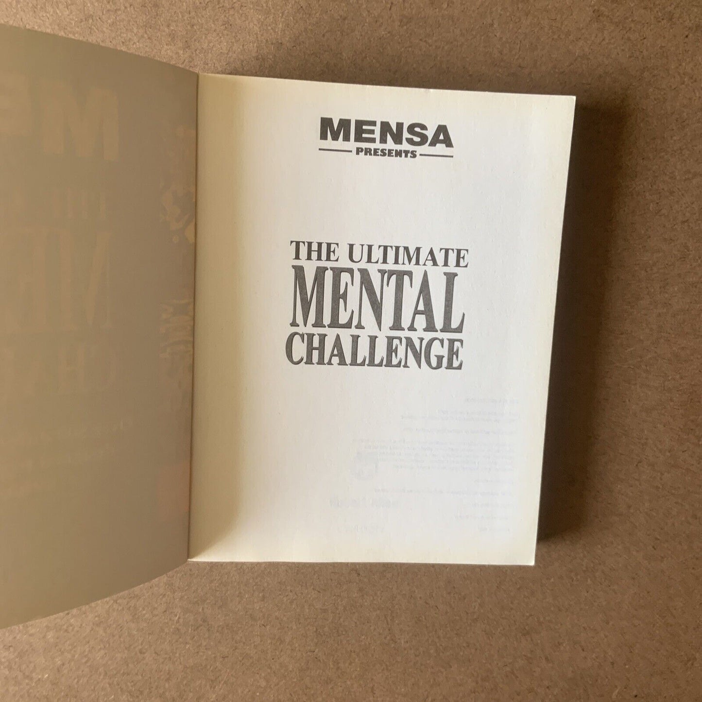 MENSA the Ultimate Mental Challenge A Robert Allen Carlton Thick PaperBook 1995