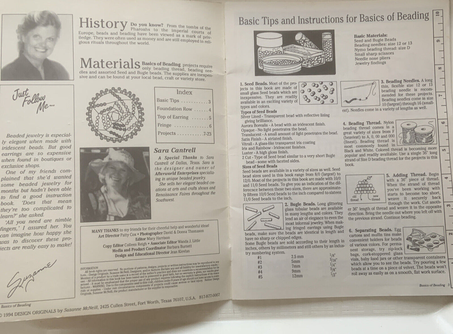 BASICS OF BEADING Sara Cantrell 24 Romantic Projects No 3021 1994 Jewellery Vtg