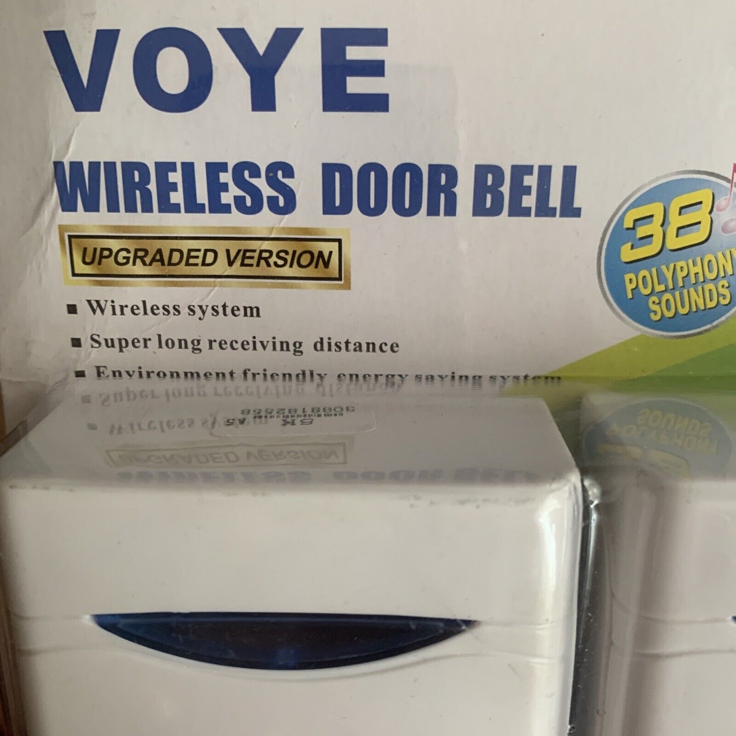 New DOOR BELL VOYE* WIRELESS Digital Chime 2 RECEIVERS Doorbell 38 Melodies