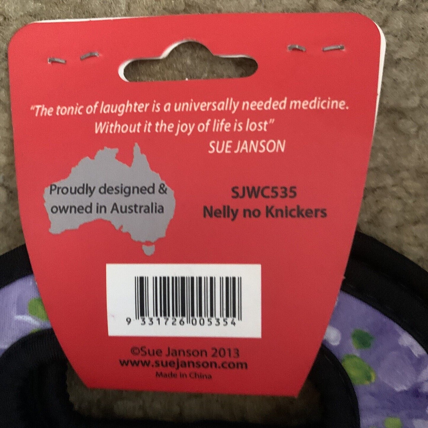 New WINE SAC ‘ Nelly No Knickers ’ Sue Janson Australia Design Neoprene Novelty