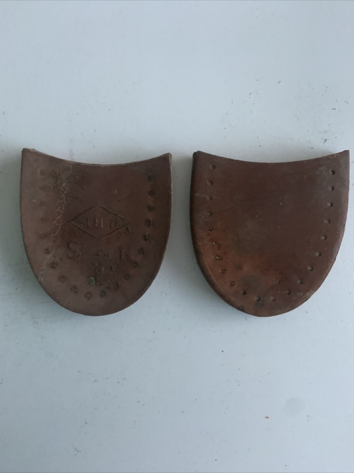 1x Pair 1980’s Replacement Leather KIDS HEELS SOLES New Old Stock 6cm W 0.5cm H