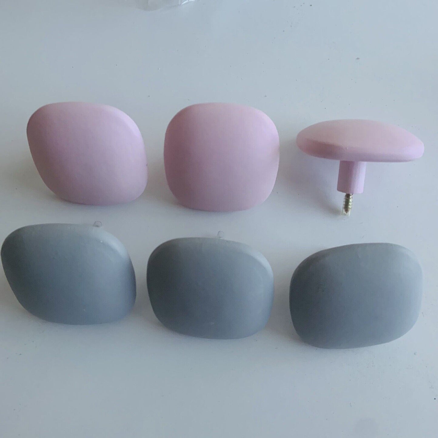 10 x Sq WOODEN WALL HOOKS Pink Grey Clothes Towel Robe Coat Hanger Nursery Bath