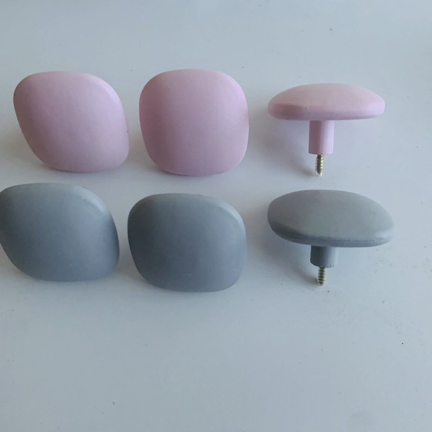 10 x Sq WOODEN WALL HOOKS Pink Grey Clothes Towel Robe Coat Hanger Nursery Bath