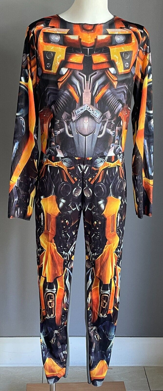 TRANSFORMERS Unisex Kids One Piece Long Sleeve Costume + Gloves Size L/10 - 12