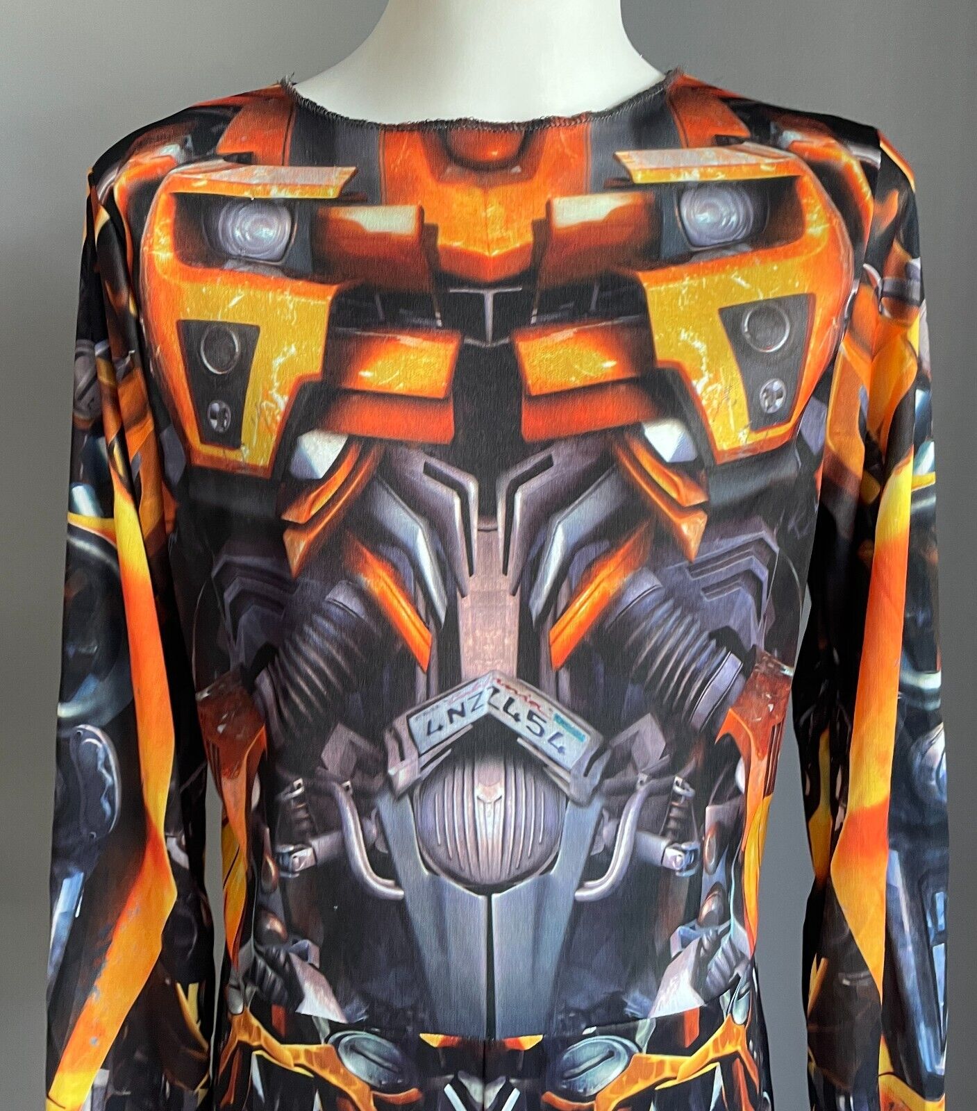 TRANSFORMERS Unisex Kids One Piece Long Sleeve Costume + Gloves Size L/10 - 12