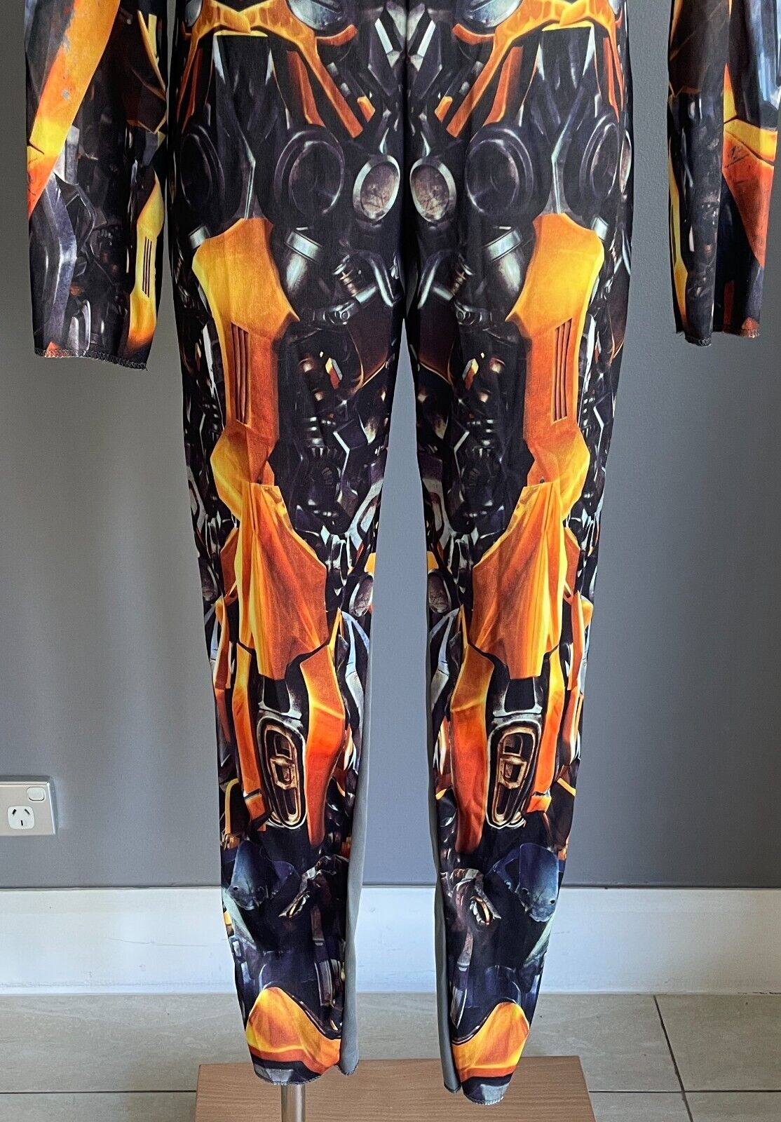 TRANSFORMERS Unisex Kids One Piece Long Sleeve Costume + Gloves Size L/10 - 12