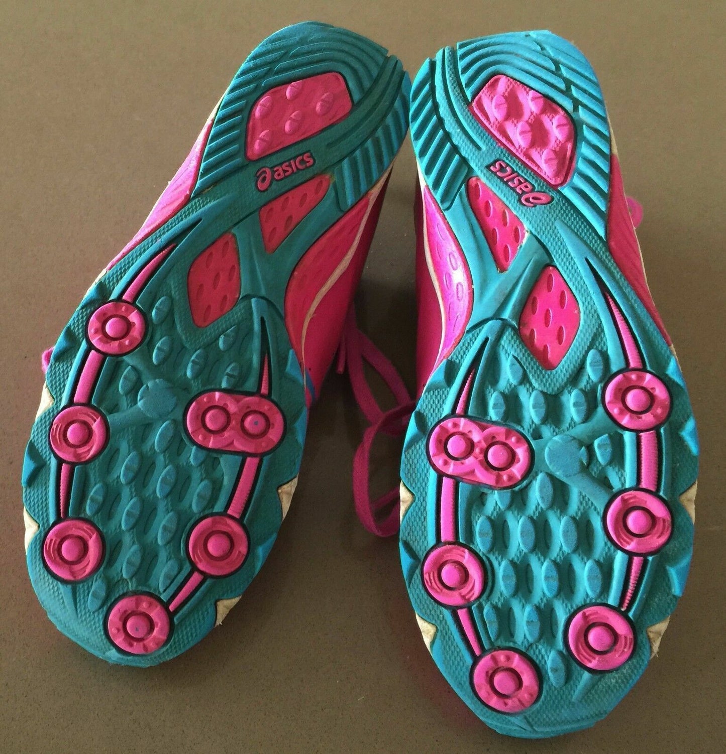 ASICS Running Shoe Pink Blue White Gel-Storm Girl 2 Girls Size 22cm US 3 EU 35