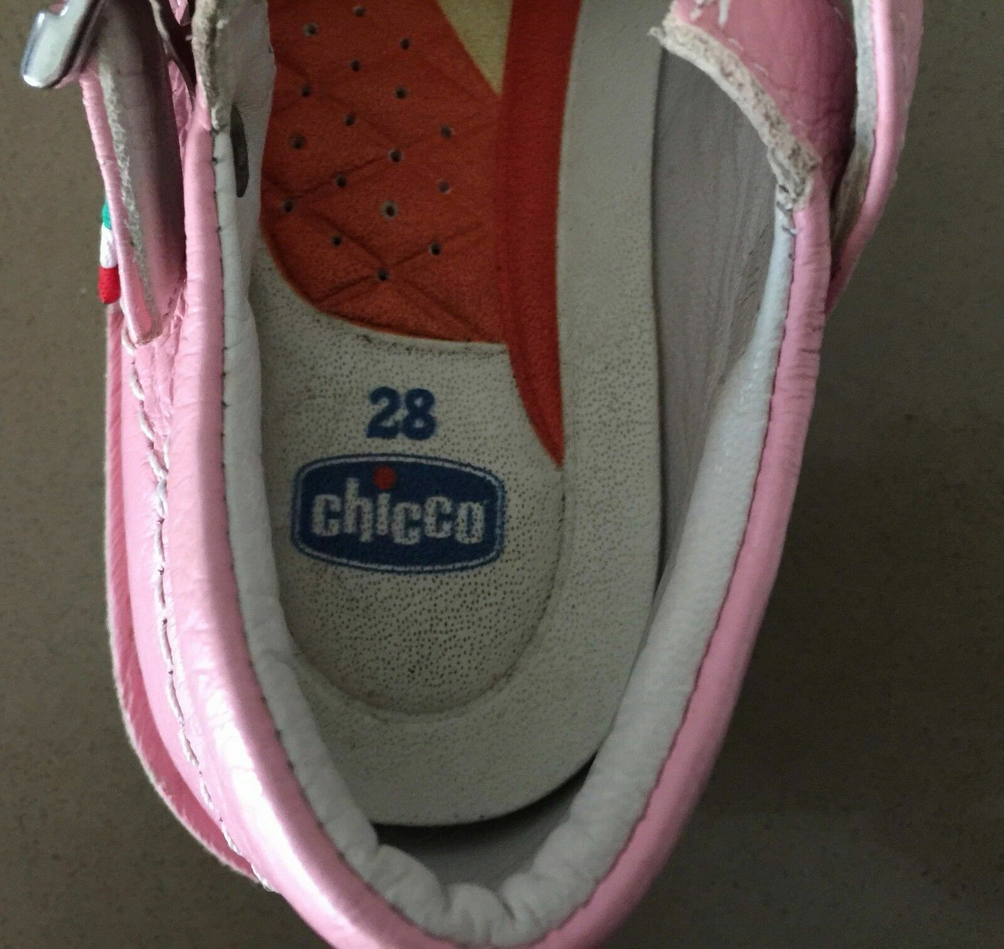 CHICCO Mary Jane Shoes Light Pink Leather  Girls Size 28 / 18.5 cm NEW Vintage