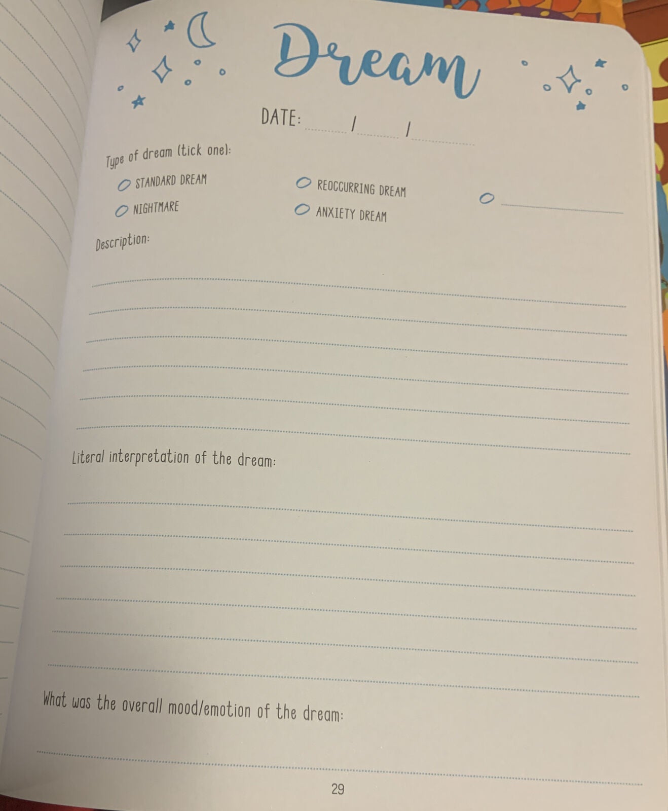 DREAM JOURNAL With Dream Definitions Decipher The Meaning Of Your Dreams PB NEW