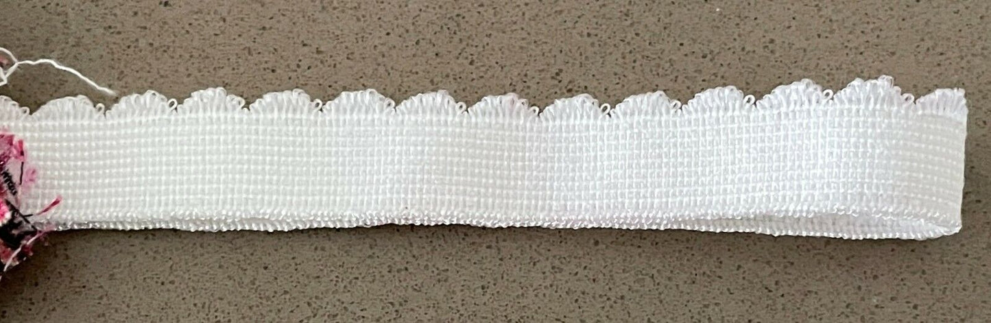 HEADBAND BUBBLES & BUTTERCUPS Girls White Elastic Headband Fabric Pearl Trim NEW